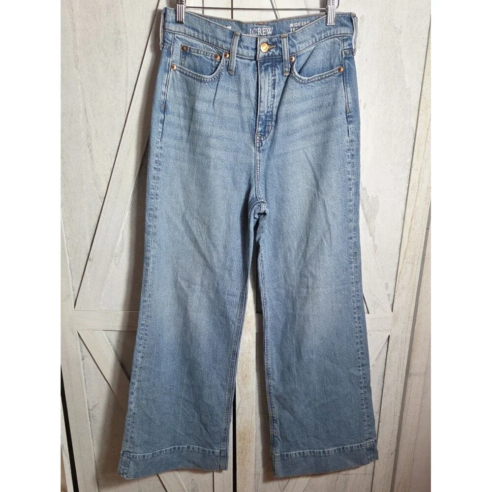 J. Crew Wide Leg Trousers Jeans Size 27